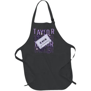 Taylor First Name Personalized Groovy 80S Birthday Full-Length Apron With Pockets