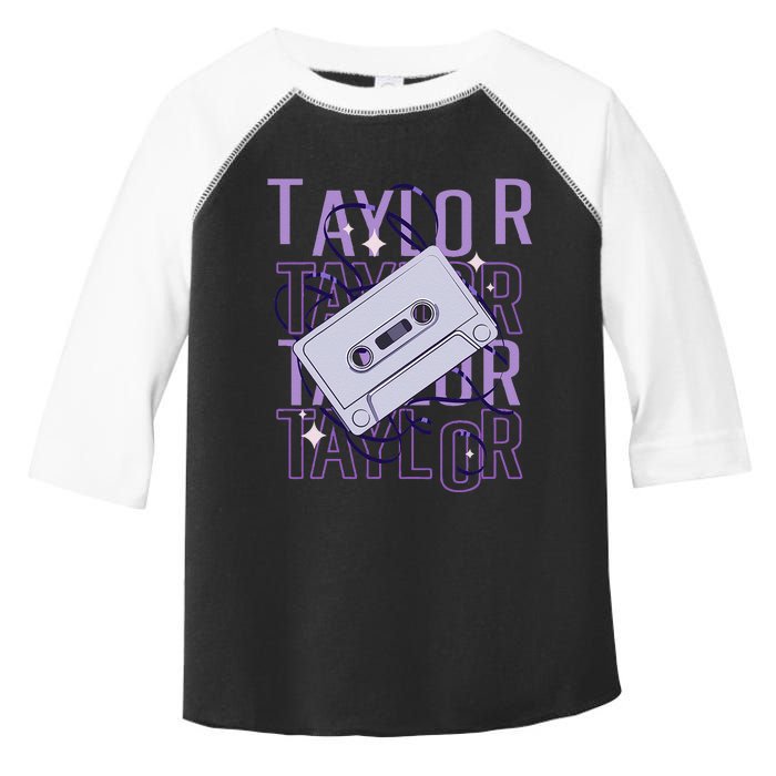 Taylor First Name Personalized Groovy 80S Birthday Toddler Fine Jersey T-Shirt