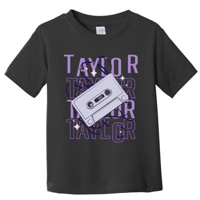 Taylor First Name Personalized Groovy 80S Birthday Toddler T-Shirt