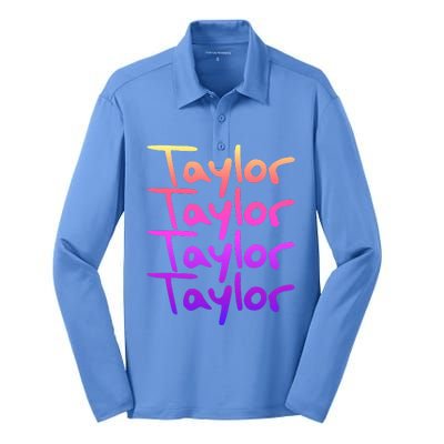 T.aylor First Named Baby funny Birthday Silk Touch Performance Long Sleeve Polo