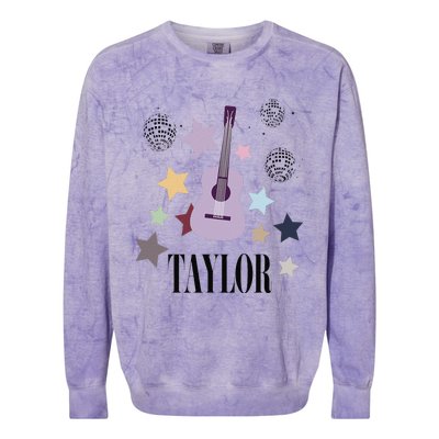 Taylor First Name Personalized Groovy Birthday Colorblast Crewneck Sweatshirt