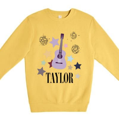 Taylor First Name Personalized Groovy Birthday Premium Crewneck Sweatshirt