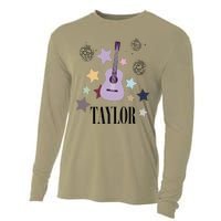 Taylor First Name Personalized Groovy Birthday Cooling Performance Long Sleeve Crew