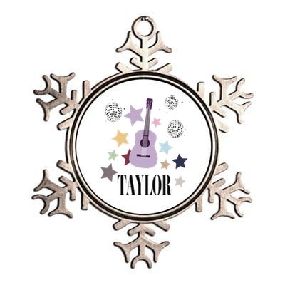 Taylor First Name Personalized Groovy Birthday Metallic Star Ornament