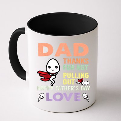 Thanks For Not Pulling Out Funny Happy Fathers Day Mug