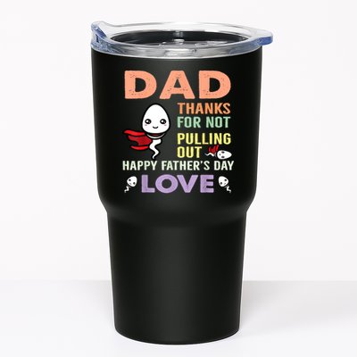 Thanks For Not Pulling Out Funny Happy Fathers Day Tumbler