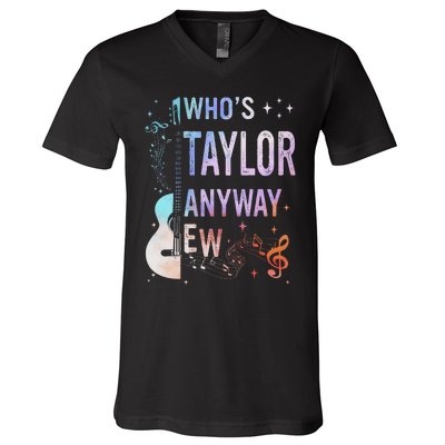 Taylor First Name Who Is Taylor Anyway Ew Groovy 80s V-Neck T-Shirt