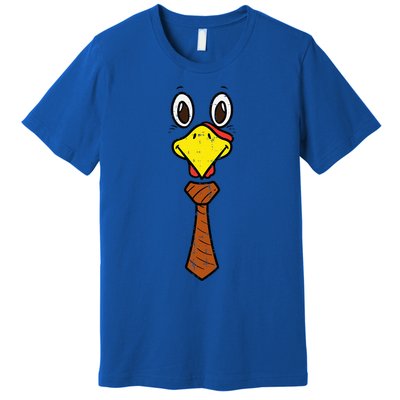 Turkey Face Necktie Cute Happy Thanksgiving Premium T-Shirt