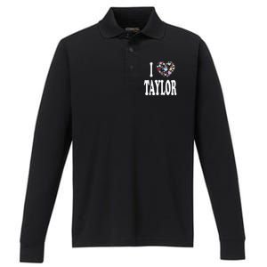 Taylor First Name Girl I Love Taylor Performance Long Sleeve Polo