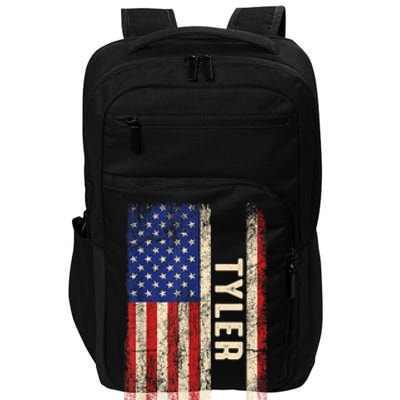 Tyler First Name Gift Tyler Name American Flag Meaningful Gift Impact Tech Backpack