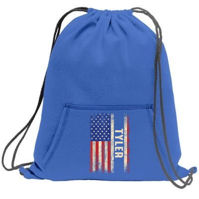 Tyler First Name Gift Tyler Name American Flag Meaningful Gift Sweatshirt Cinch Pack Bag