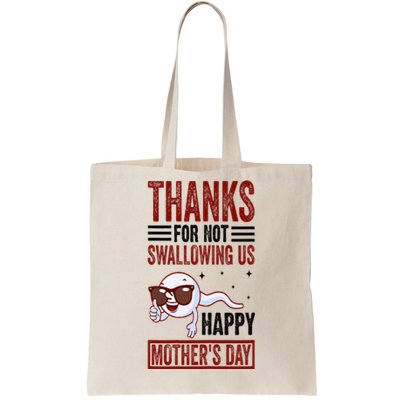 Thanks For Not Swallowing Us Happy MotherS Day Mom Tote Bag