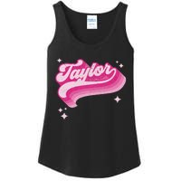 Taylor First Name Girl Vintage Style 70s Personalized Retro Ladies Essential Tank