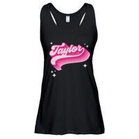 Taylor First Name Girl Vintage Style 70s Personalized Retro Ladies Essential Flowy Tank