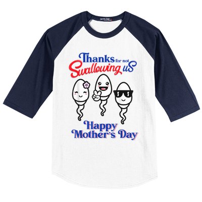 Thanks For Not Swallowing Us Happy Mother's Day Baseball Sleeve Shirt