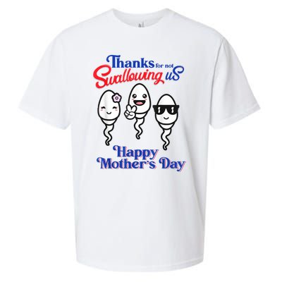 Thanks For Not Swallowing Us Happy Mother's Day Sueded Cloud Jersey T-Shirt