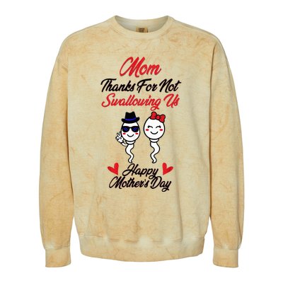 Thanks For Not Swallowing Us Happy MotherS Day Colorblast Crewneck Sweatshirt