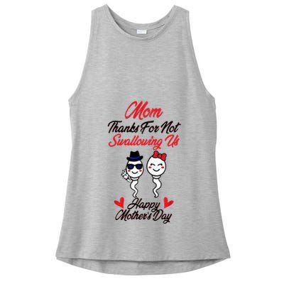 Thanks For Not Swallowing Us Happy MotherS Day Ladies PosiCharge Tri-Blend Wicking Tank