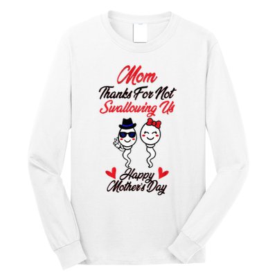 Thanks For Not Swallowing Us Happy MotherS Day Long Sleeve Shirt