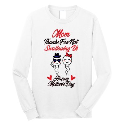 Thanks For Not Swallowing Us Happy MotherS Day Long Sleeve Shirt