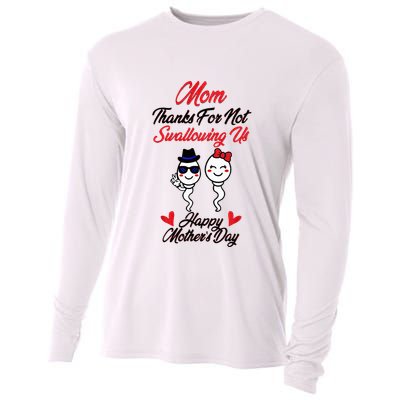 Thanks For Not Swallowing Us Happy MotherS Day Cooling Performance Long Sleeve Crew