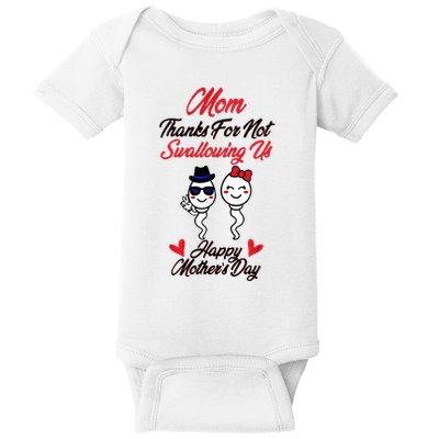 Thanks For Not Swallowing Us Happy MotherS Day Baby Bodysuit