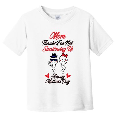 Thanks For Not Swallowing Us Happy MotherS Day Toddler T-Shirt
