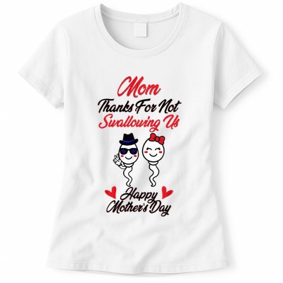 Thanks For Not Swallowing Us Happy MotherS Day Womens T-Shirt