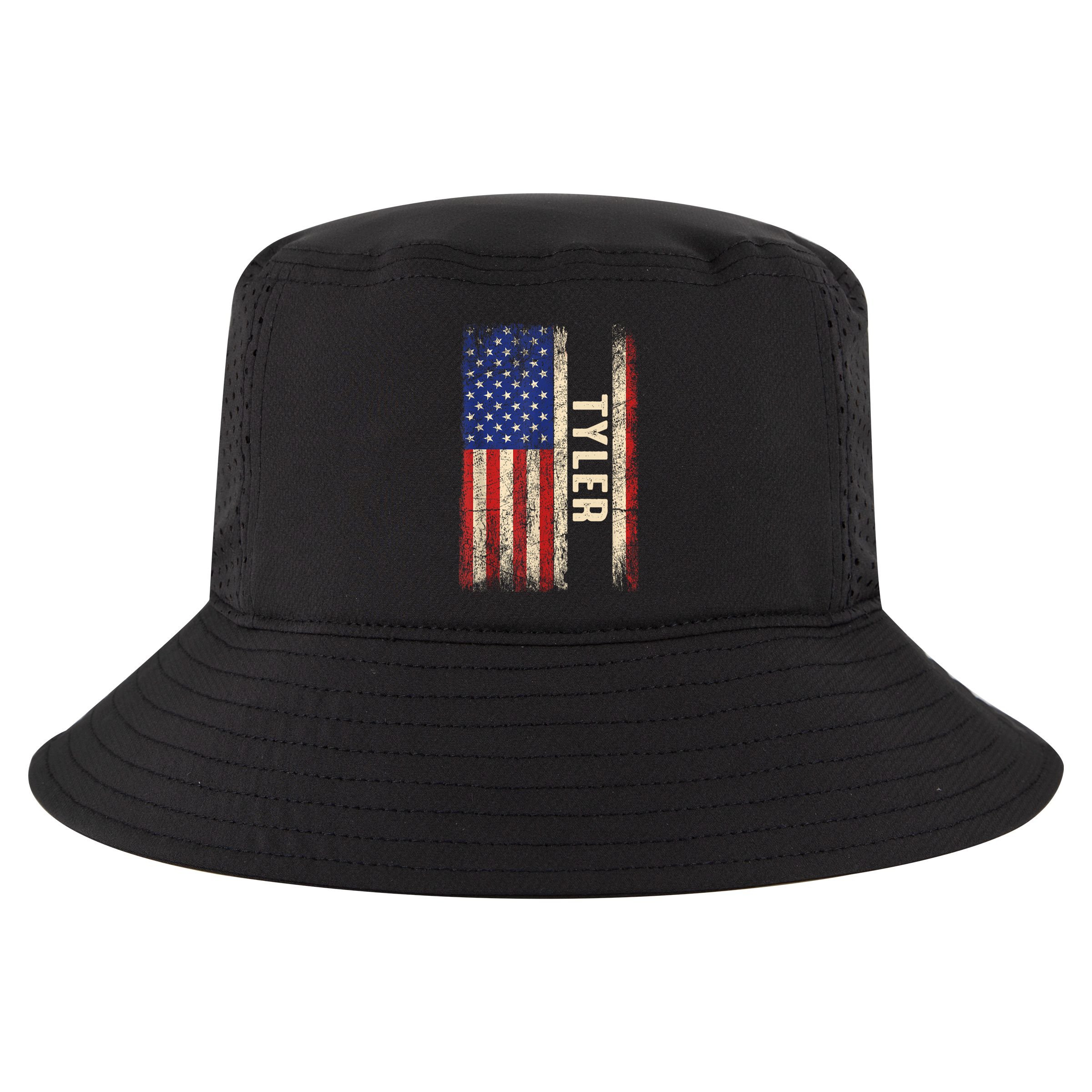 Tyler First Name Gift Tyler Name American Flag Gift Cool Comfort Performance Bucket Hat