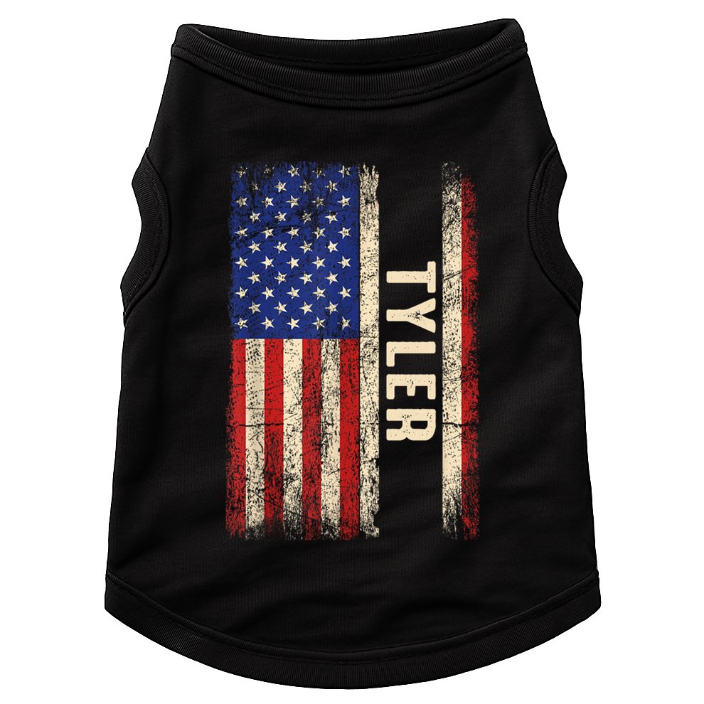 Tyler First Name Gift Tyler Name American Flag Gift Doggie Tank