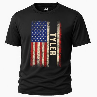 Tyler First Name Gift Tyler Name American Flag Gift Performance Shirt