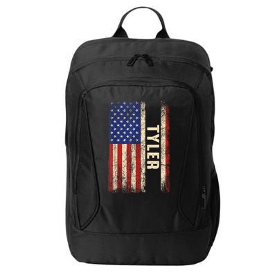 Tyler First Name Gift Tyler Name American Flag Gift City Backpack