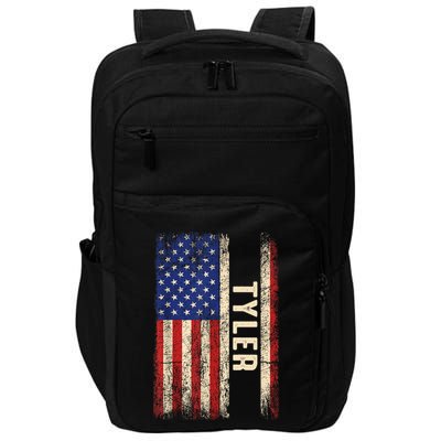 Tyler First Name Gift Tyler Name American Flag Gift Impact Tech Backpack