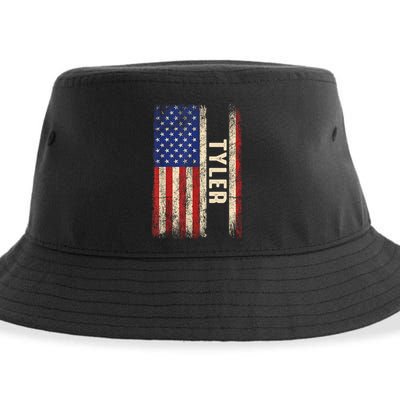 Tyler First Name Gift Tyler Name American Flag Gift Sustainable Bucket Hat