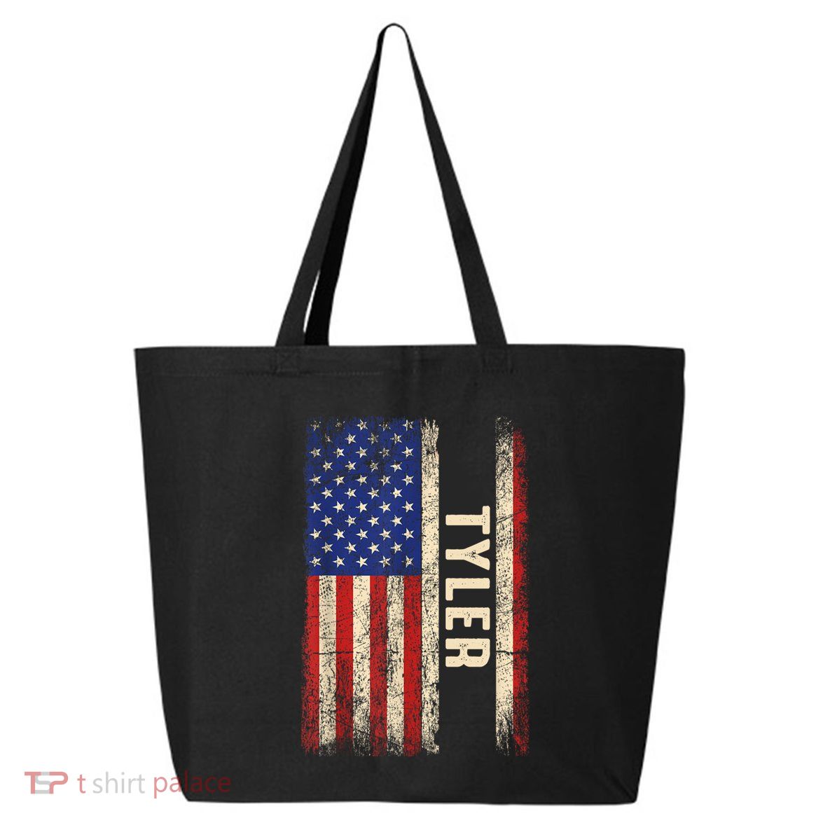 Tyler First Name Gift Tyler Name American Flag Gift 25L Jumbo Tote