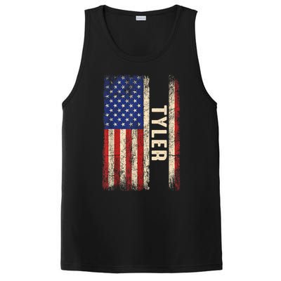 Tyler First Name Gift Tyler Name American Flag Gift PosiCharge Competitor Tank