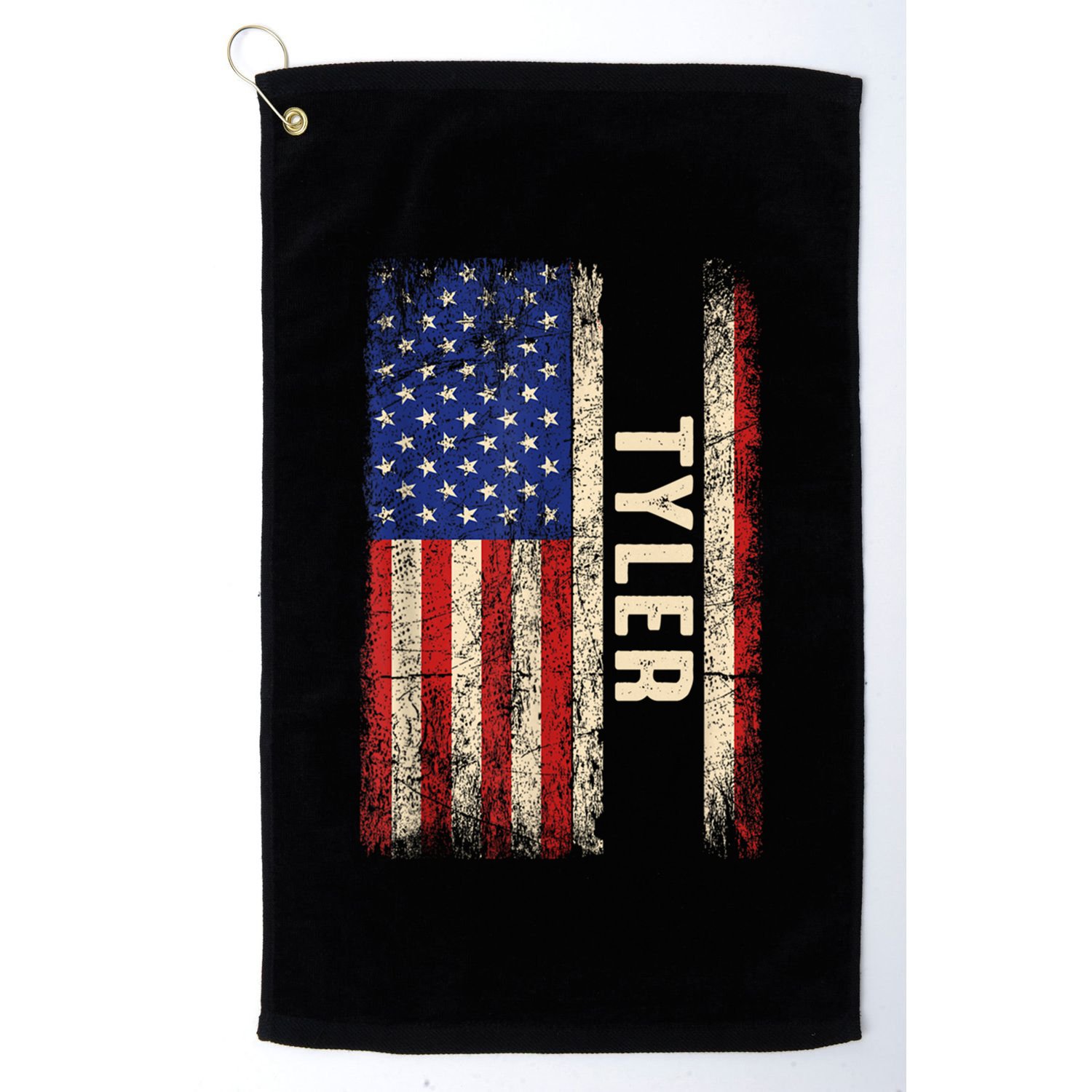 Tyler First Name Gift Tyler Name American Flag Gift Golf Towel