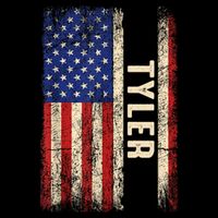 Tyler First Name Gift Tyler Name American Flag Gift Cropped Pullover Crew