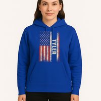 Tyler First Name Gift Tyler Name American Flag Gift Hoodie