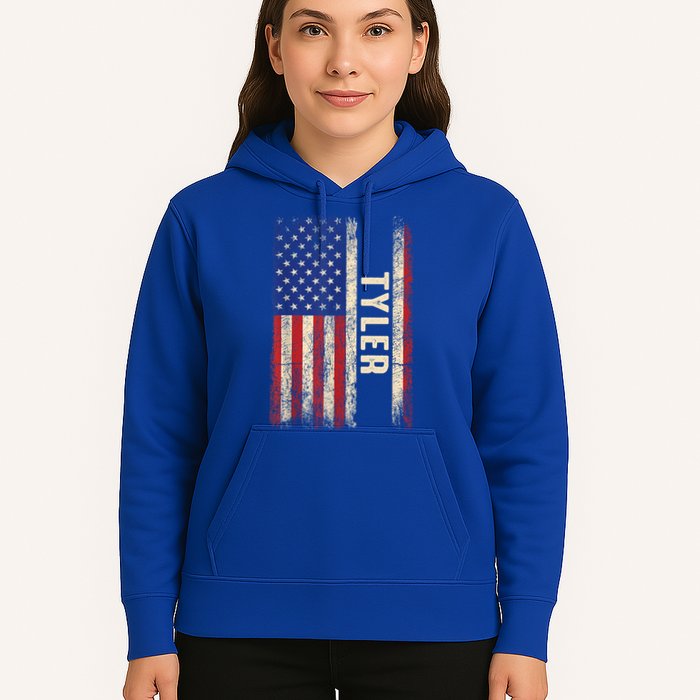 Tyler First Name Gift Tyler Name American Flag Gift Hoodie