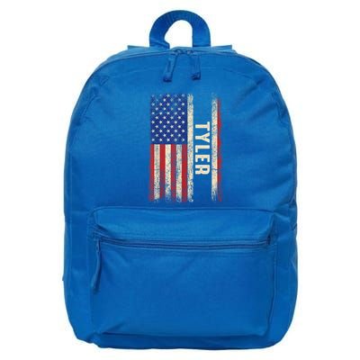 Tyler First Name Gift Tyler Name American Flag Gift 16 in Basic Backpack