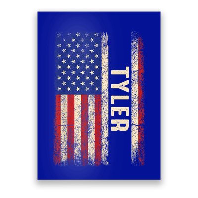 Tyler First Name Gift Tyler Name American Flag Gift Poster