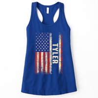 Tyler First Name Gift Tyler Name American Flag Gift Womens Tank Top