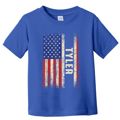 Tyler First Name Gift Tyler Name American Flag Gift Toddler T-Shirt