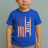 Tyler First Name Gift Tyler Name American Flag Gift Toddler T-Shirt