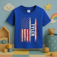Tyler First Name Gift Tyler Name American Flag Gift Toddler T-Shirt