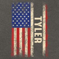Tyler First Name Gift Tyler Name American Flag Gift Cotton Canvas Backpack