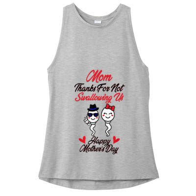 Thanks For Not Swallowing Us Happy MotherS Day Ladies PosiCharge Tri-Blend Wicking Tank