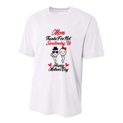 Thanks For Not Swallowing Us Happy MotherS Day Youth Performance Sprint T-Shirt