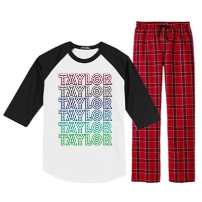 Taylor First Name I Love Taylor Raglan Sleeve Pajama Set